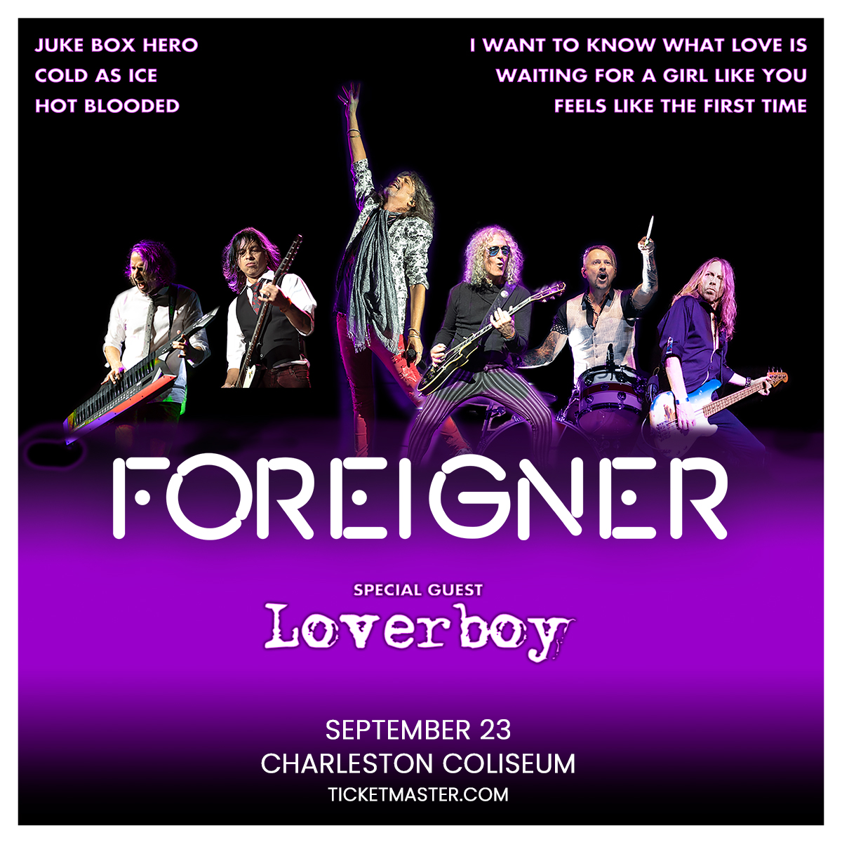 Just Announced ⚡️Foreigner is coming to the Coliseum with Loverboy on September 23. Tickets on sale Friday bit.ly/3vsNOki #Centerofitall #foreigner #CWV