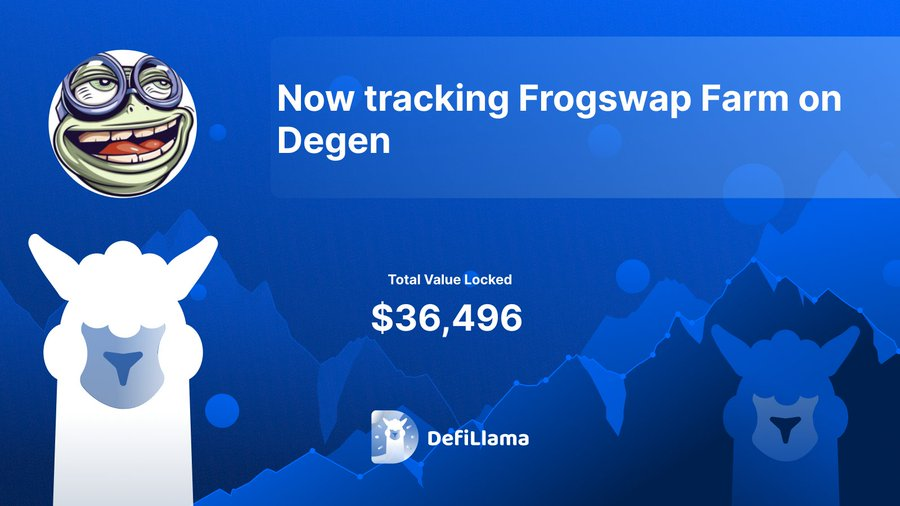 Definews_Info's tweet photo. ๐ฅ @DefiLlama now tracking @FrogSwapETH on @degentokenbase
๐ฅ #FrogSwap is a yield farming ecosystem that builds on top of the solid foundations of the #DegenChain
๐ฝ VISIT
https://t.co/7PY660LhZv
#Definews https://t.co/ChrPD3CAtK