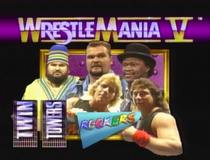 4/2/1989

The Big Boss Man & Akeem defeated The Rockers at WrestleMania V from Trump Plaza in Atlantic City, New Jersey.

#WWF #WWE #WrestleManiaV #BigBossMan #Akeem #OneManGang #TheRockers #ShawnMichaels #HBK #MartyJannetty