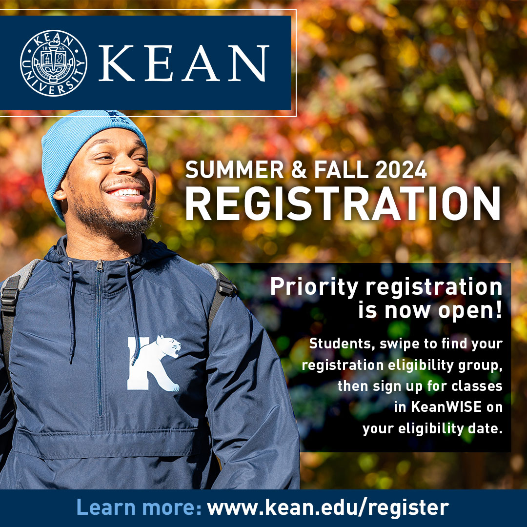 KeanRegistrar's tweet photo. In the coming days registration will open on a rolling basis for all students. Cougars, know your eligibility group and take advantage of early registration! 📚 #KeanRegistration #PriorityRegistration #PlanAhead (1/2) https://t.co/KFKt82WzEP