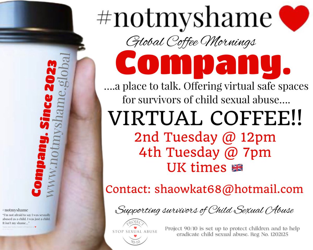 OUR coffee mornings are now VIRTUAL! Do contact @shaowkat17 to find out more, everyone is welcome!