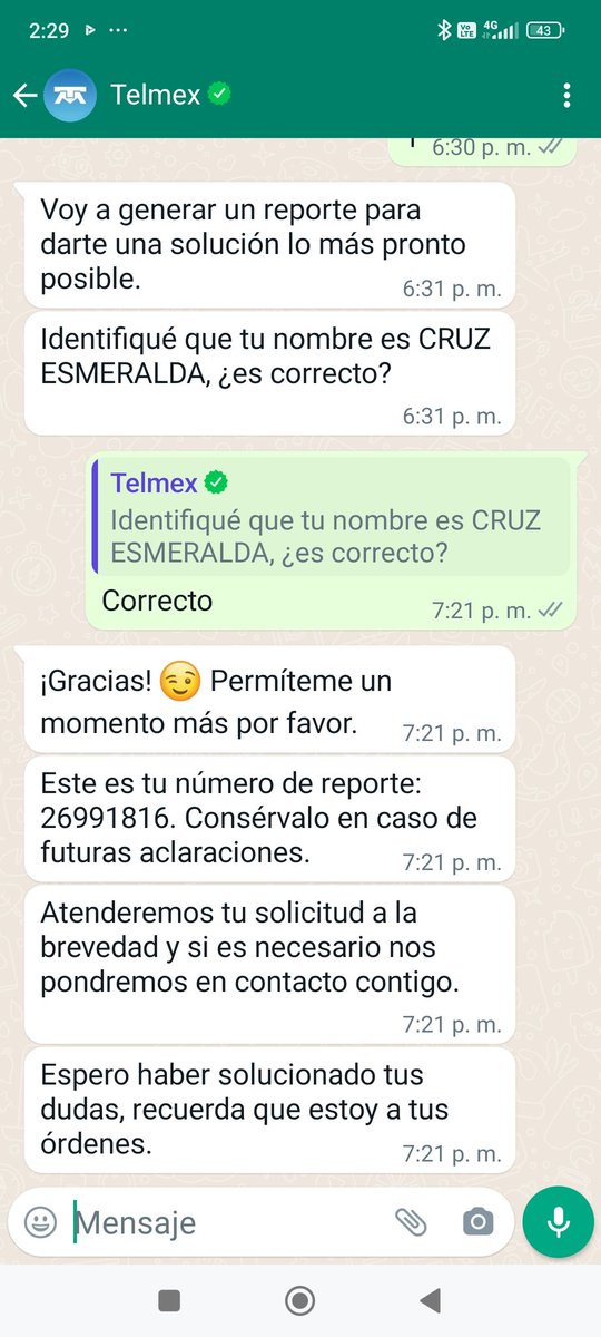 ZamoraLitzi's tweet photo. Asi llevo ya mi ho tiempo reportando por teléfono, por watts app, llamadas de más de una hora en linea para que no den respuesta 😡😤 @TELMEXSoluciona @arturoelias @ https://t.co/sQZKE1bgSu