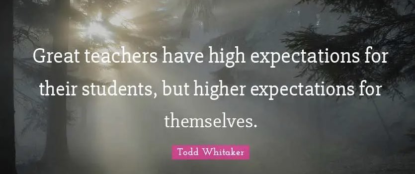 Great teachers have high expectations for their students, 

but higher expectations for themselves.

#education #teachers #leadership #sped #autism #teachertwitter