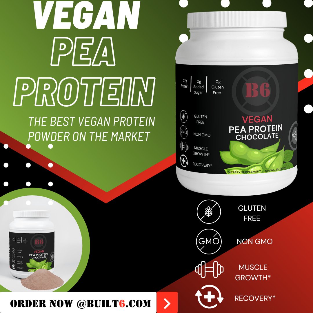 Fuel your fitness with our BUILT Vegan Pea Protein Powder! 🌱💪 Power your workouts with plant-based goodness, packed with essential amino acids for muscle growth and recovery. 🌟 #VeganFitness #PeaProtein #MuscleRecovery #FitLife #BUILT6 #FitnessGoals #ProteinPowder