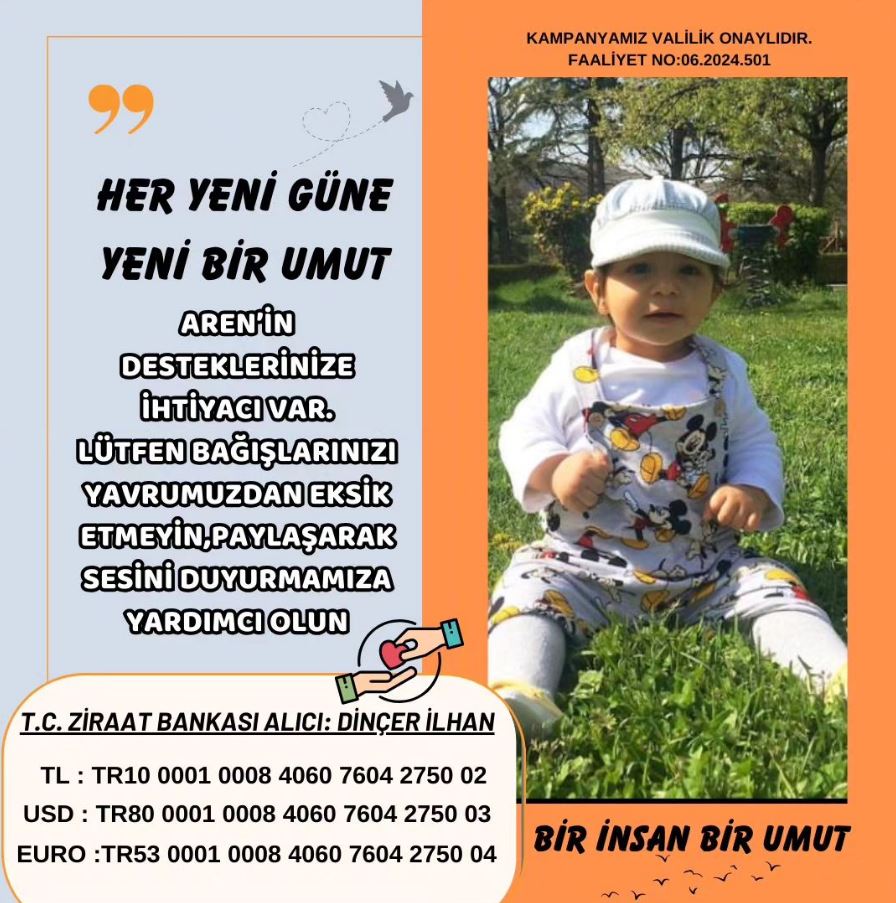 Değerli üyemiz Yağmur İLHAN'nın sevgili oğlu Aren'e destek olma zamanı!
 
 Küçük Aren, SMA hastası bir çocuk ve yardımınıza ihtiyacı var. Bizler, örgütlü gücümüzle onun yanındayız. Tüm sağlık ve sosyal hizmet çalışanlarına, tüm yurttaşlarımıza çağrımızdır: Aren'imize destek