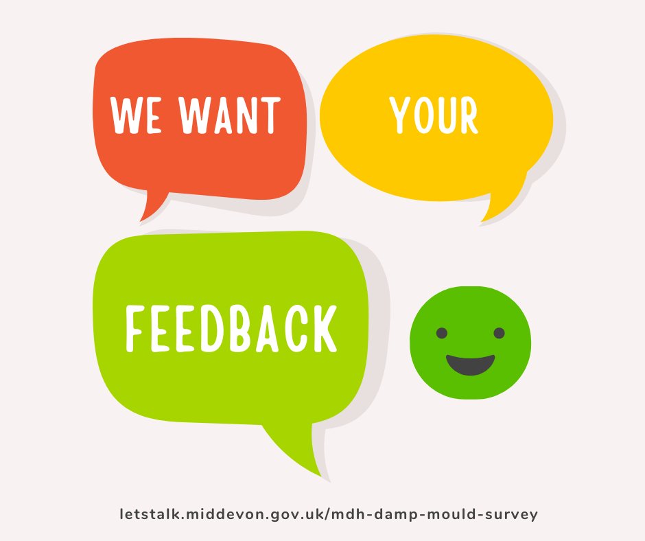 Is your home suffering from damp or mould? Take our survey to help us improve our approach to tackling the issue. Your responses to this survey helps to improve our communication and understanding of tenants needs when it comes to damp and mould.

letstalk.middevon.gov.uk/mdh-damp-mould…