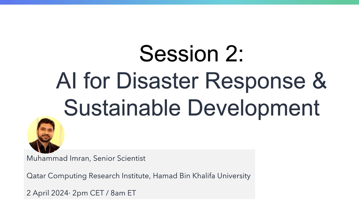 Muhammad Imran (@mimran15) on Twitter photo Great to have presented at the <a href="/UNDP/">UN Development</a> Surge Data Hub training program. Shared insights from our work on Flood Insights, Rapid Damage Assessment, Needs Assessment, Landslide detection, and more. Qatar/<a href="/QatarComputing/">QCRI</a> is privileged to contribute to <a href="/UN/">United Nations</a> capacity-building efforts. Great to have presented at the <a href="/UNDP/">UN Development</a> Surge Data Hub training program. Shared insights from our work on Flood Insights, Rapid Damage Assessment, Needs Assessment, Landslide detection, and more. Qatar/<a href="/QatarComputing/">QCRI</a> is privileged to contribute to <a href="/UN/">United Nations</a> capacity-building efforts.
