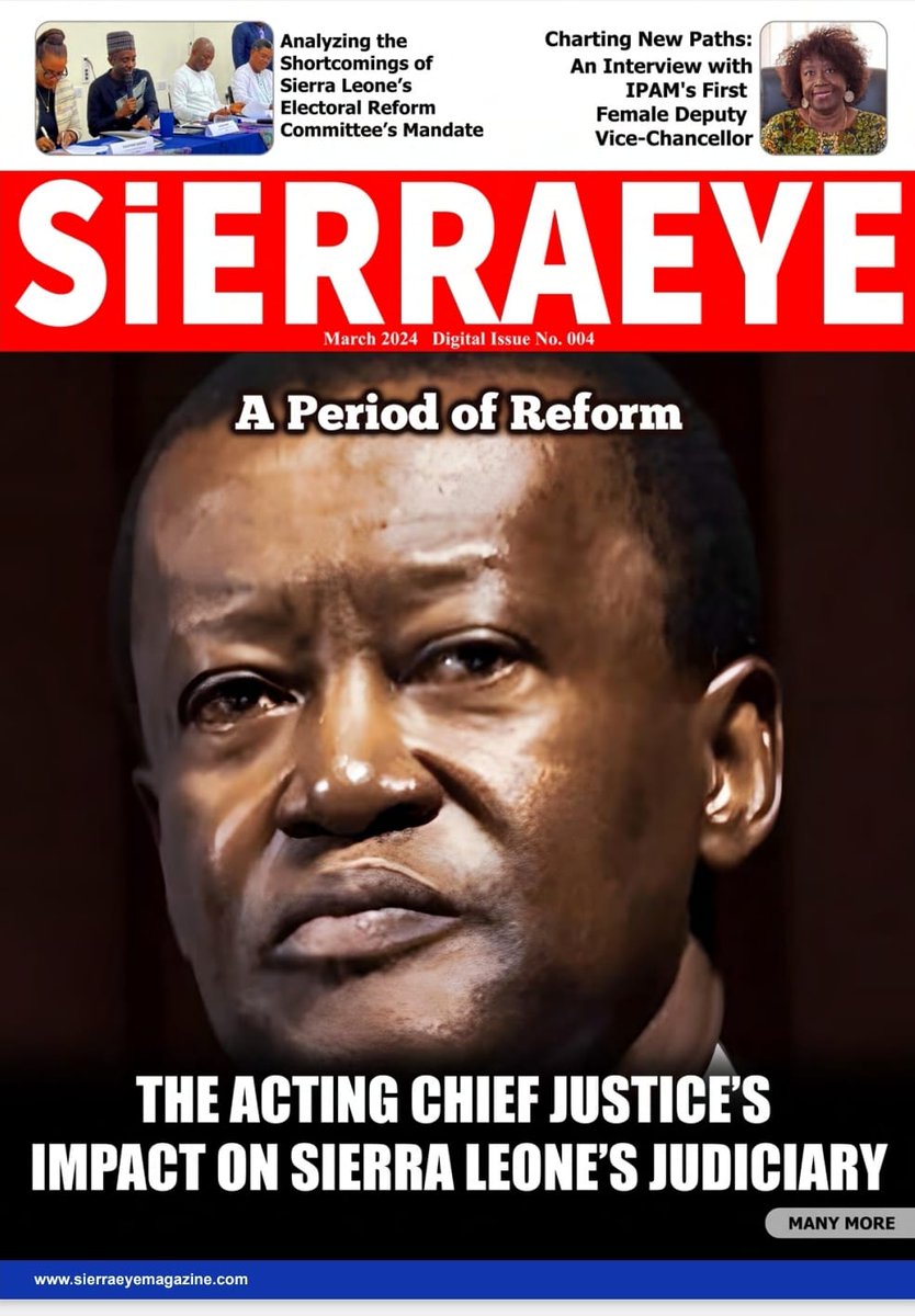 Dive into the heart of #SierraLeone's pressing issues with the latest edition of Sierraeye Magazine! 🇸🇱 Explore captivating articles on judicial reforms, gender equality, cybersecurity, sanitation, and more! Download now: sierraeyemagazine.com/wp-content/upl… #NewEdition