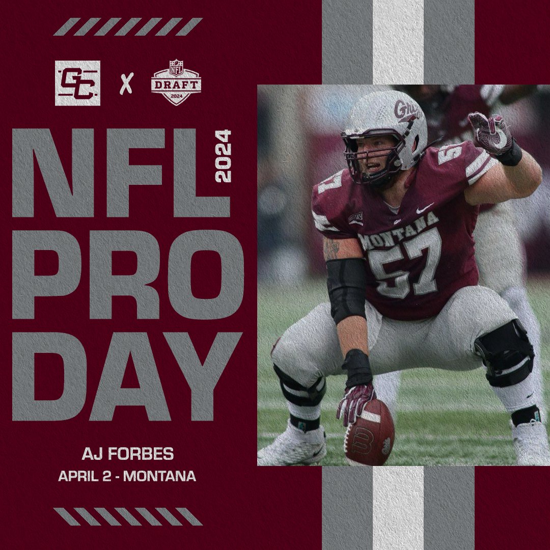 We want to wish AJ Forbes the best at his Pro Day today! The Montana Center is ready to show his footwork, agility and power to the scouts in attendance. AJ is pro ready and excited to show it. Profile: thegridironcrew.com/player/AJ-Forb… #TGCathlete #NFL #CFL #UFL #thegridironcrew