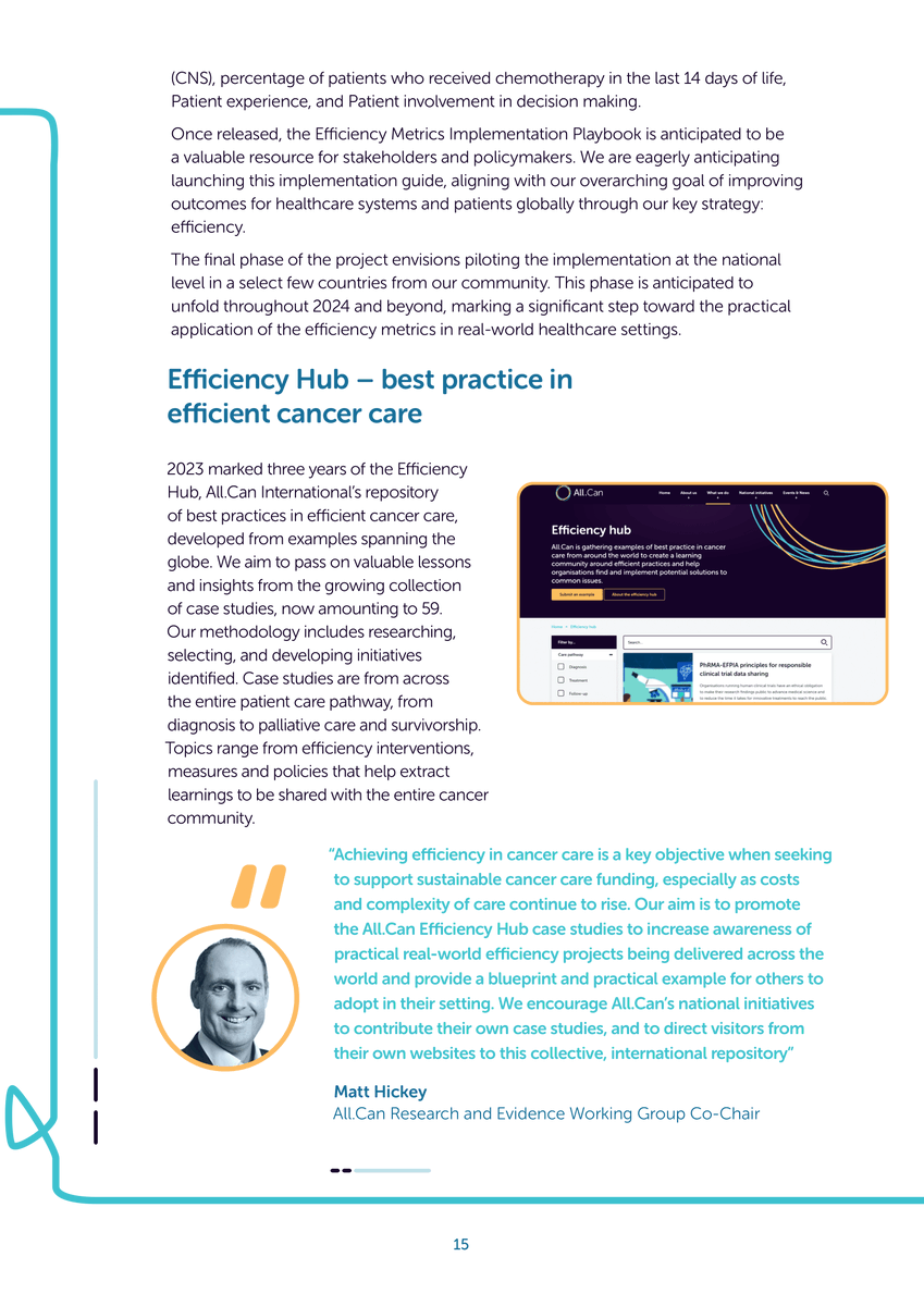 Read our 7th Annual Report and learn more about efficient cancer care from our research and evidence working group co-chair, Matt Hickey! Click here to find out more 👉 bit.ly/3PEUjas