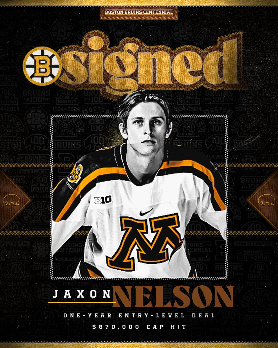 The #NHLBruins have signed forward Jaxon Nelson to a one-year, entry-level contract. 📰: bit.ly/3J2lEQ7