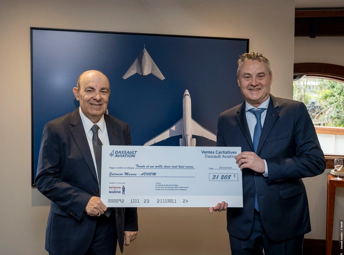 Vente caritative pour l’Entraide Marine – Adosm
dassault-aviation.com/fr/groupe/actu…
Charity sale for Entraide Marine – Adosm
dassault-aviation.com/en/group/news/…

#DassaultAviation