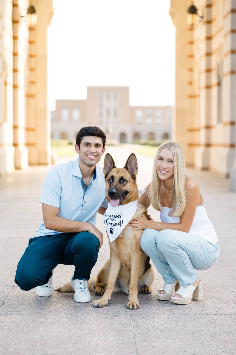 Congratulations to Fred Mattioli '15 and Zoe Cornelisse on their upcoming wedding on July 20th, 2024! He proposed at Rice University where he is currently pursuing his MBA. The two met during their time at UH and enjoy spoiling their German Shepherd rescue, Mikey! #amdg #wearesj