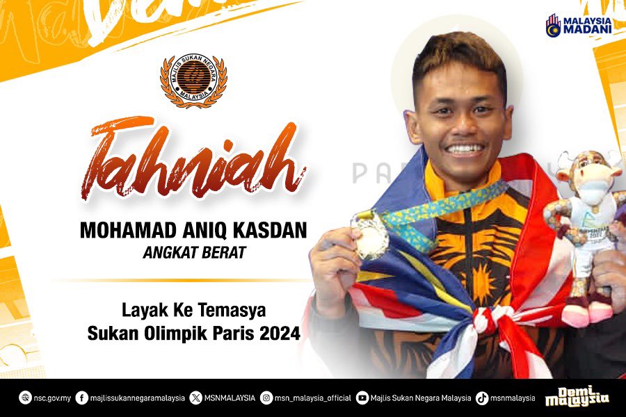 Tahniah Aniq!! Layak ke Temasya Sukan Olimpik Paris 2024! 🔥 #DemiMalaysia #KontinjenMALAYSIA #MalaysiaRoar