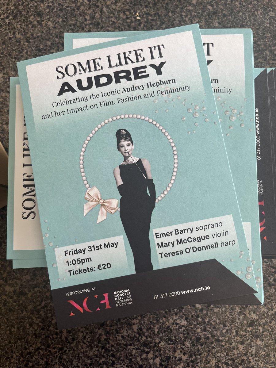 Flyers for my #AudreyHepburn show have arrived! Recycled paper and great quality from @Vistaprint can’t wait to bring this to the @NCH_Music next month!