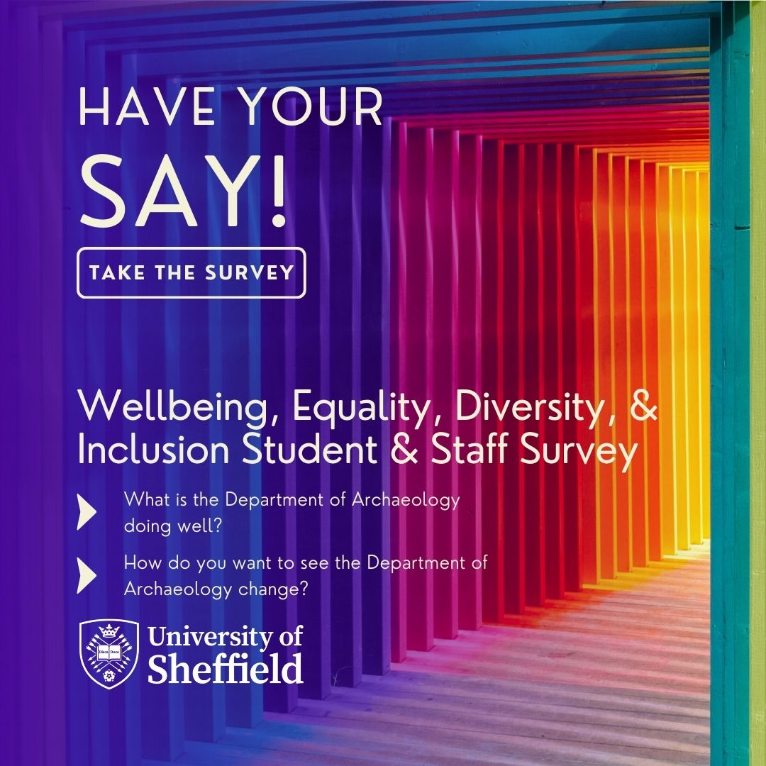 Current students and staff from the Department of Archaeology are invited to take part in our short Wellness, Equality, Diversity, and Inclusion (EDI) Staff and Student Survey to help the EDI Committee write an EDI statement for the Department. forms.gle/tcwu2AshznnwmW…