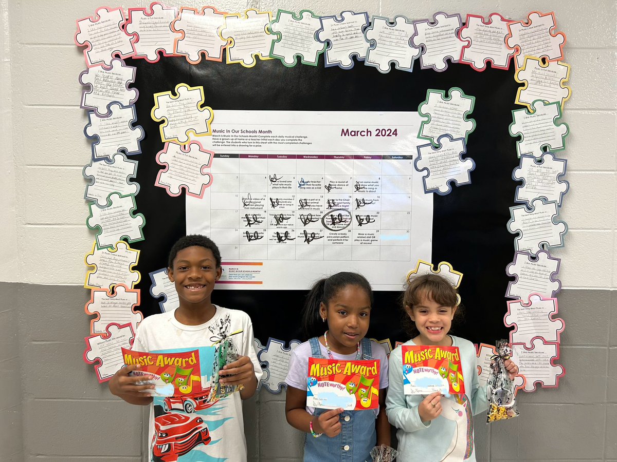 Powers Ferry Elementary School (@powersferryes) on Twitter photo These students completed all the tasks on the Music in Our Schools Month Calendar. They received a music pencil, music note crayons, a music note silicone bracelet, and a card for a free kid’s meal at Zaxby’s. <a href="/CobbSchools/">Cobb County Schools</a> <a href="/ElaynaWilson1/">Elayna Wilson</a> @musicattheferry <a href="/TheLitAP/">Rashida</a> These students completed all the tasks on the Music in Our Schools Month Calendar. They received a music pencil, music note crayons, a music note silicone bracelet, and a card for a free kid’s meal at Zaxby’s. <a href="/CobbSchools/">Cobb County Schools</a> <a href="/ElaynaWilson1/">Elayna Wilson</a> @musicattheferry <a href="/TheLitAP/">Rashida</a>