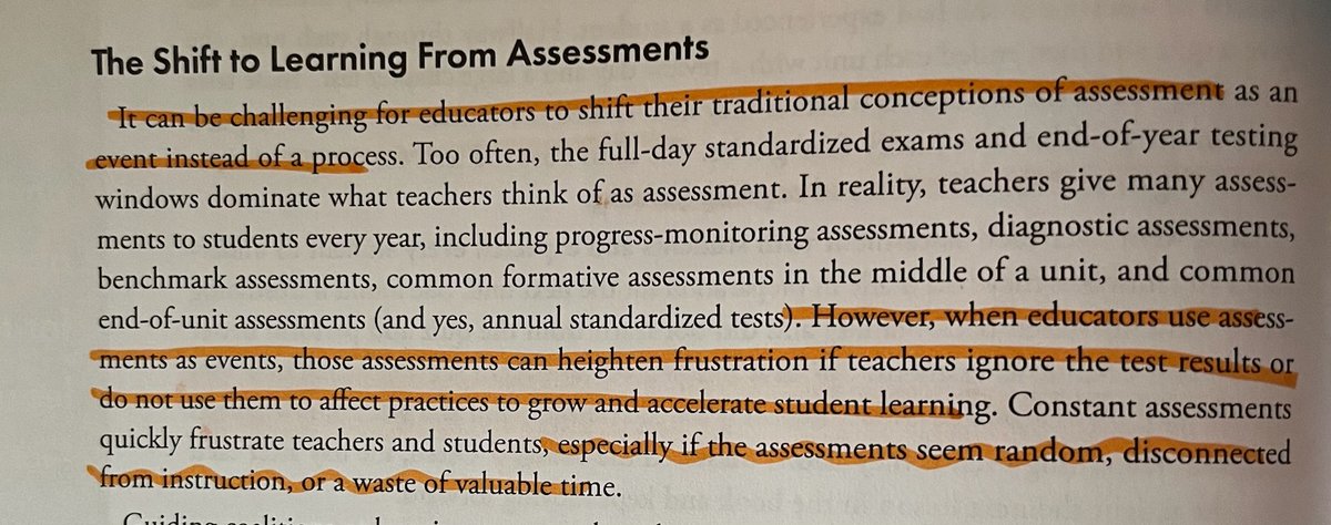 Shifting our thinking --- seeing assessments as a valuable and needed process and not an event. @DrKramer1