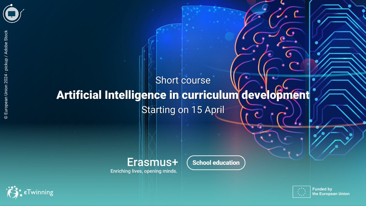 📢 Last chance to join! Explore how #AI can assist in designing & updating curricula to align with evolving educational standards and student needs on this #eTwinning short course, ‘AI in curriculum development: Teacher educators reshaping learning’ 🔗bit.ly/49PPCCh
