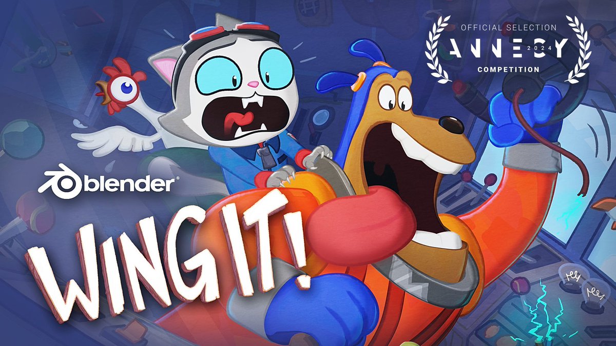 BlenderStudio_'s tweet image. Blender Studio is happy to share our selection for Annecy 2024 for Wing It!: Cat and Dog will get to visit the French Alps!
#OpenMovie #WingIt #PetProjects #Annecy2024 #festivalselection
studio.blender.org/blog/wing-it-s…