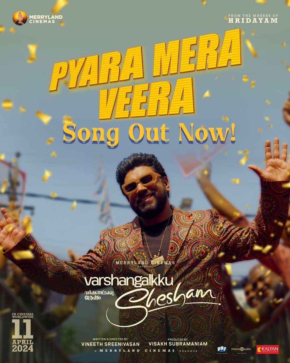 'PyaraMeraVeera' song from #VarshangalkkuShesham song out now 🎶
🔗youtu.be/O3LgyvGyhIQ
A stylish song featuring #NivinPauly 💥