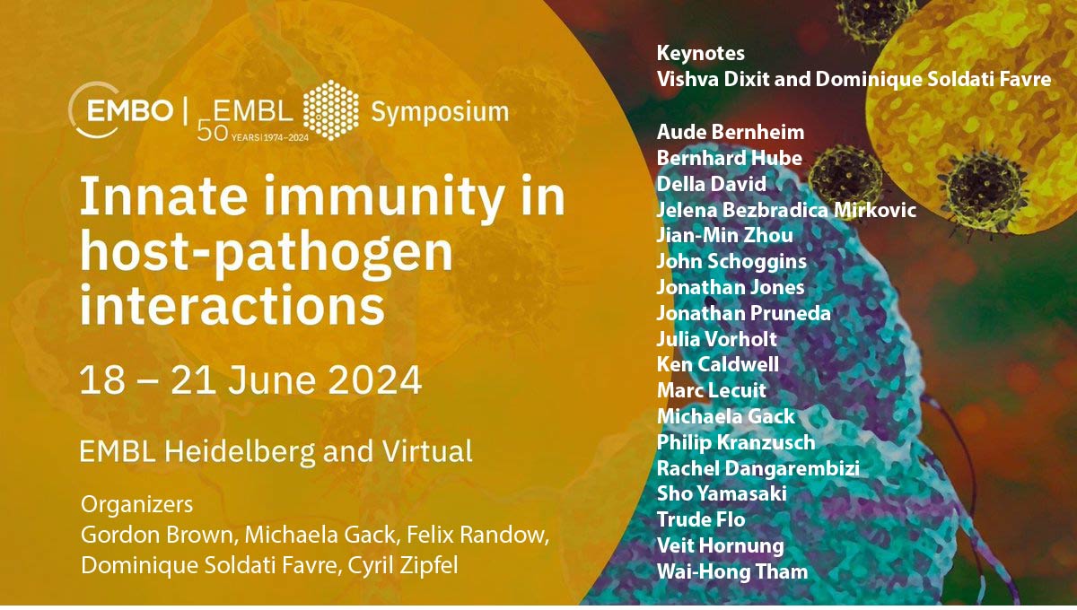 Easter got into our way. Abstract deadline for the @EMBO|@EMBL symposium 'Innate Immunity in Host-Pathogen Interactions' extended to April 8th. Submit your abstract now to join a fabulous list of speakers in Heidelberg in June! Travel grants available. embl.org/about/info/cou…