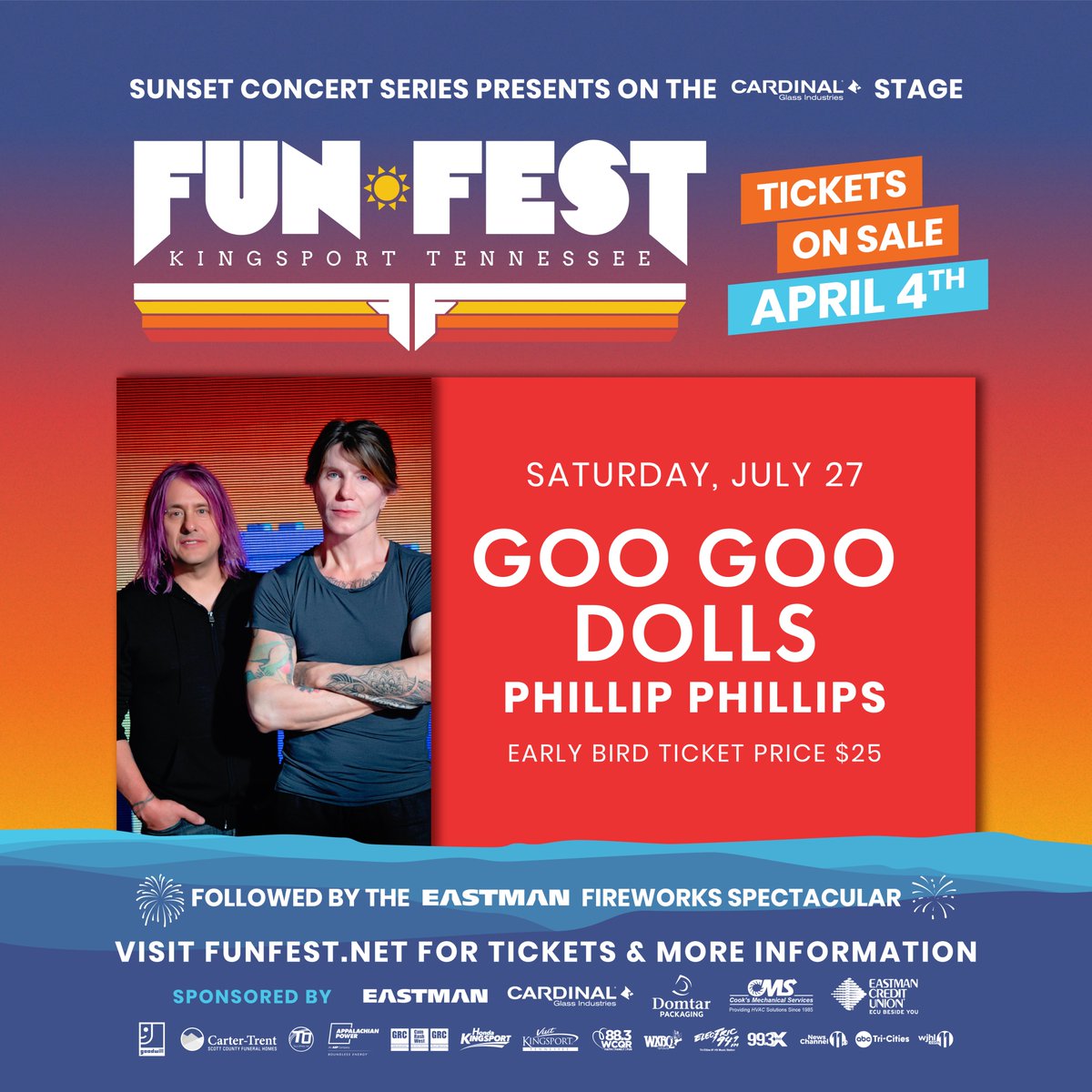 Tennessee !! We'll see you at @KptFunFest 2024 on Saturday, July 27th. Tickets go on sale Thursday, April 4th at 10 am est at funfest.net.