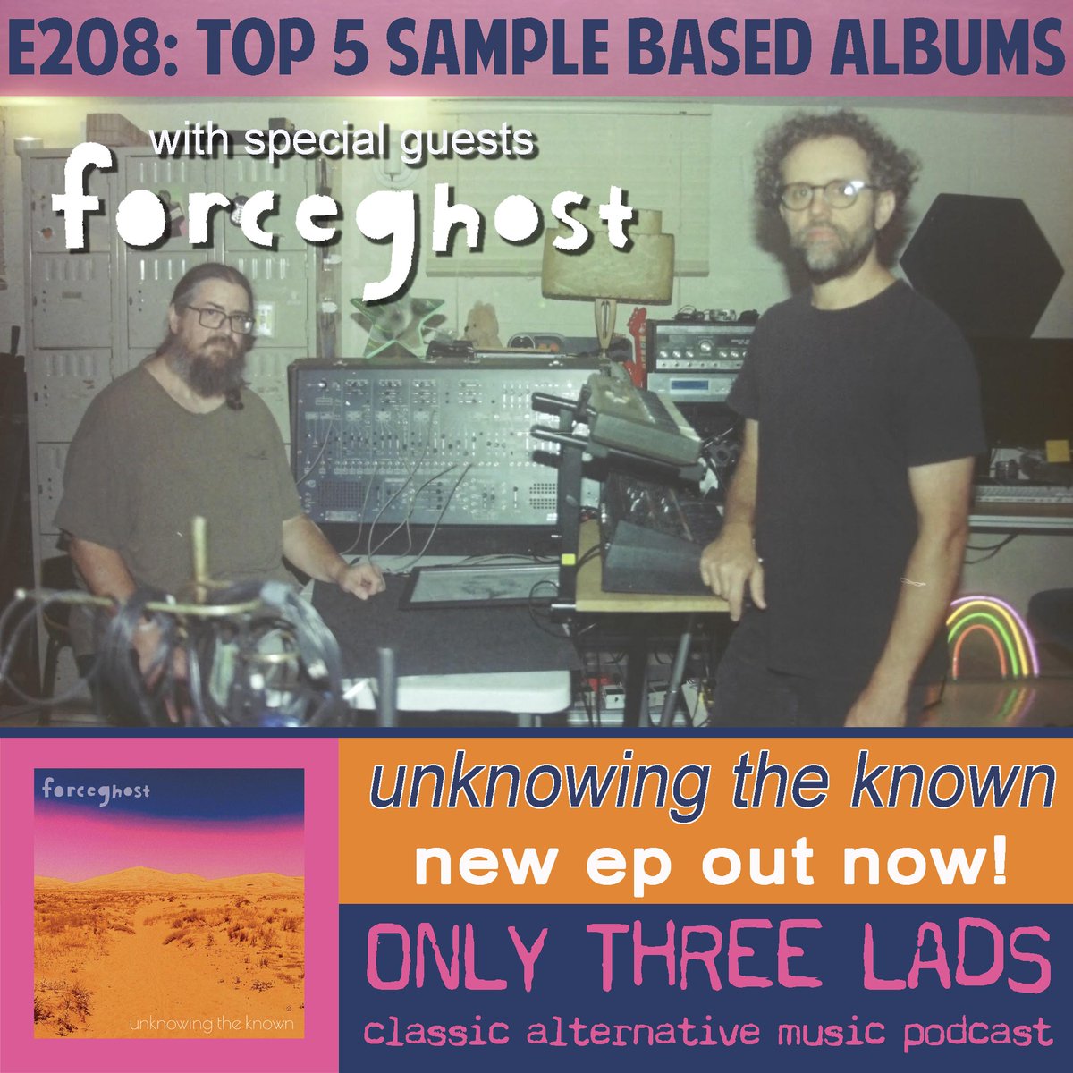 #forceghost stops by for a fun chat on the art of #sampling in all of its various forms. Their new EP unknowing the known is out now! onlythreelads.com @ctpublicity @PantheonPods #newwave #diymusic #indiepop #indierock #synthpop #electronicmusic #hiphop