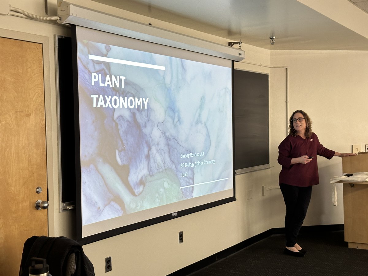 We had a great visit from Stacey Rosenquist, a VT alum working for DOD, in Plant Taxonomy yesterday! She talked about her work and federal job opportunities for students.