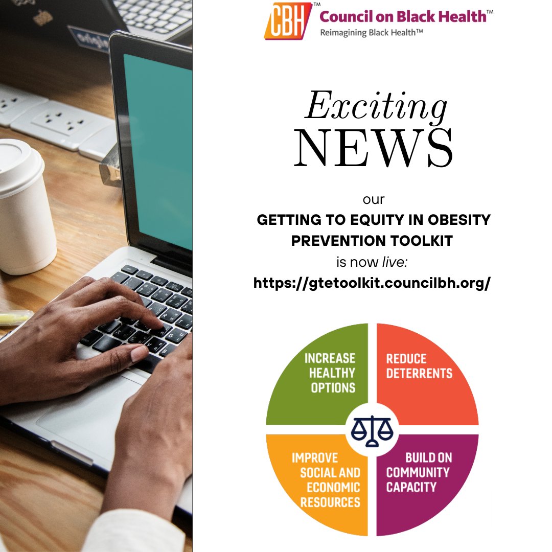 Our new Getting to Equity in Obesity Prevention Toolkit stresses equity thinking in planning health research, policies, and programs. Goal: To make health equity as concrete and actionable as possible. How fitting out new resource launches during @NPHW. gtetoolkit.councilbh.org