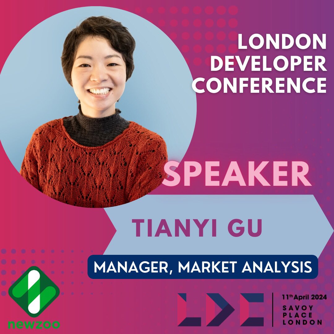 Our incredible lineup for the London Developer Conference keeps getting better. Welcome to the Roster: Tianyi Gu Tianyi is an experienced consultant and project manager at Newzoo Catch her informative talk on Data at LDC. Limited tickets available, secure yours now👇