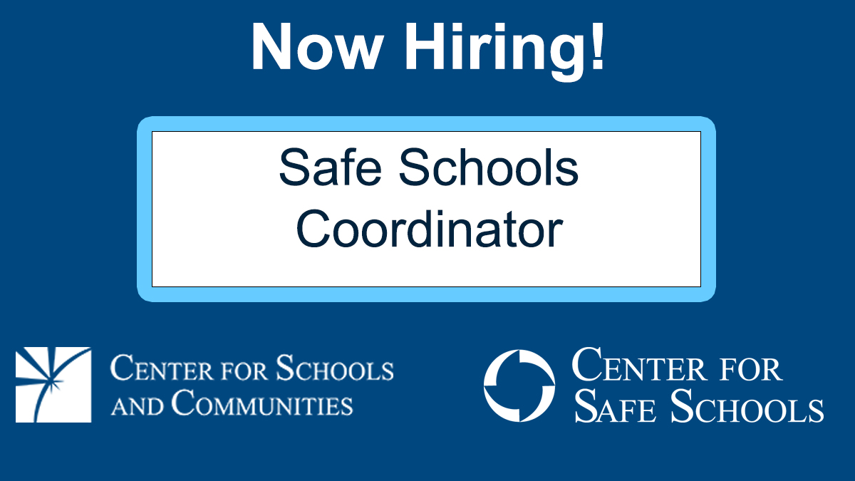 Apply by 4/12 to become a safe schools coordinator at Center for Safe Schools, an initiative of @Center_Schools. Develop statewide projects related to emergency response & crisis management, school safety, school climate, & bullying prevention. #hiring hubs.ly/Q02rt-M-0