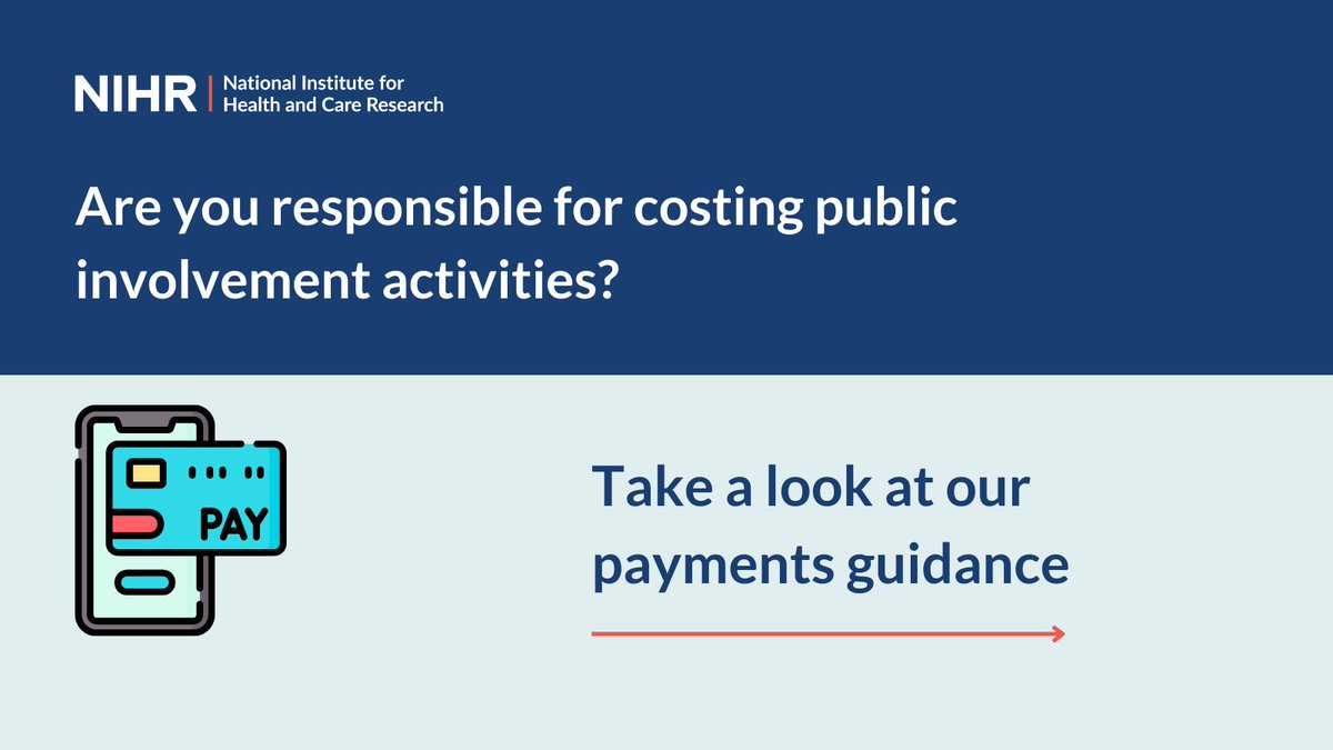 It is important to account for the costs of involvement in a research study at the earliest stage possible. Find out more about how to do this in our payment guidance for researchers and professionals: nihr.ac.uk/documents/paym… #TuesdayTips