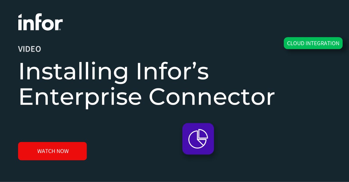Infor's tweet image. Build a bridge from your local applications to the cloud with Infor&apos;s Enterprise Connector. Learn the full installation process in our latest step-by-step tutorial. bit.ly/4aDzNyV

#InforOS #CloudIntegration #DataSecurity #InforCloudsuite #InforTechnology