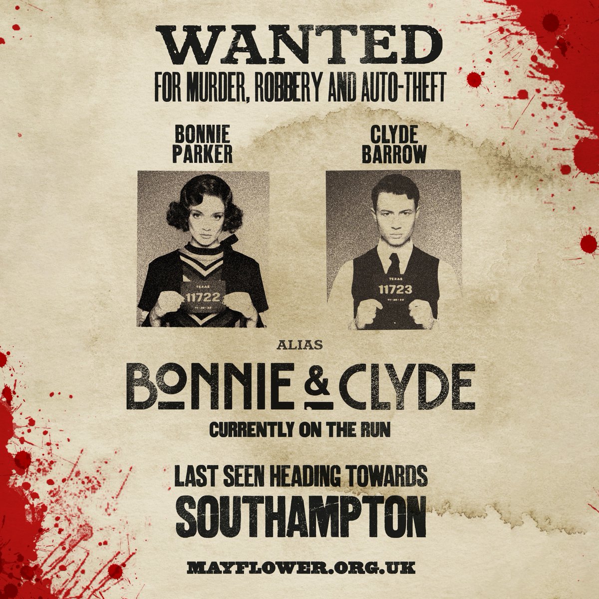 Step back in time to the era of outlaws and adventure as #BonnieandClyde settles in Southampton until Saturday! ❤️‍🔥 Join us at @mayflower for a gripping tale of love, danger, and daring escapades. 🎟️ bonnieandclydemusical.com #uktour