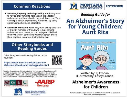 We're very proud that KJ Cronan's deeply important book 'Aunt Rita - An Alzheimer's Story for Young Children' is a part of Montana State University's Alzheimer's Dementia Education Program. Congratulations KJ on this incredible achievement!