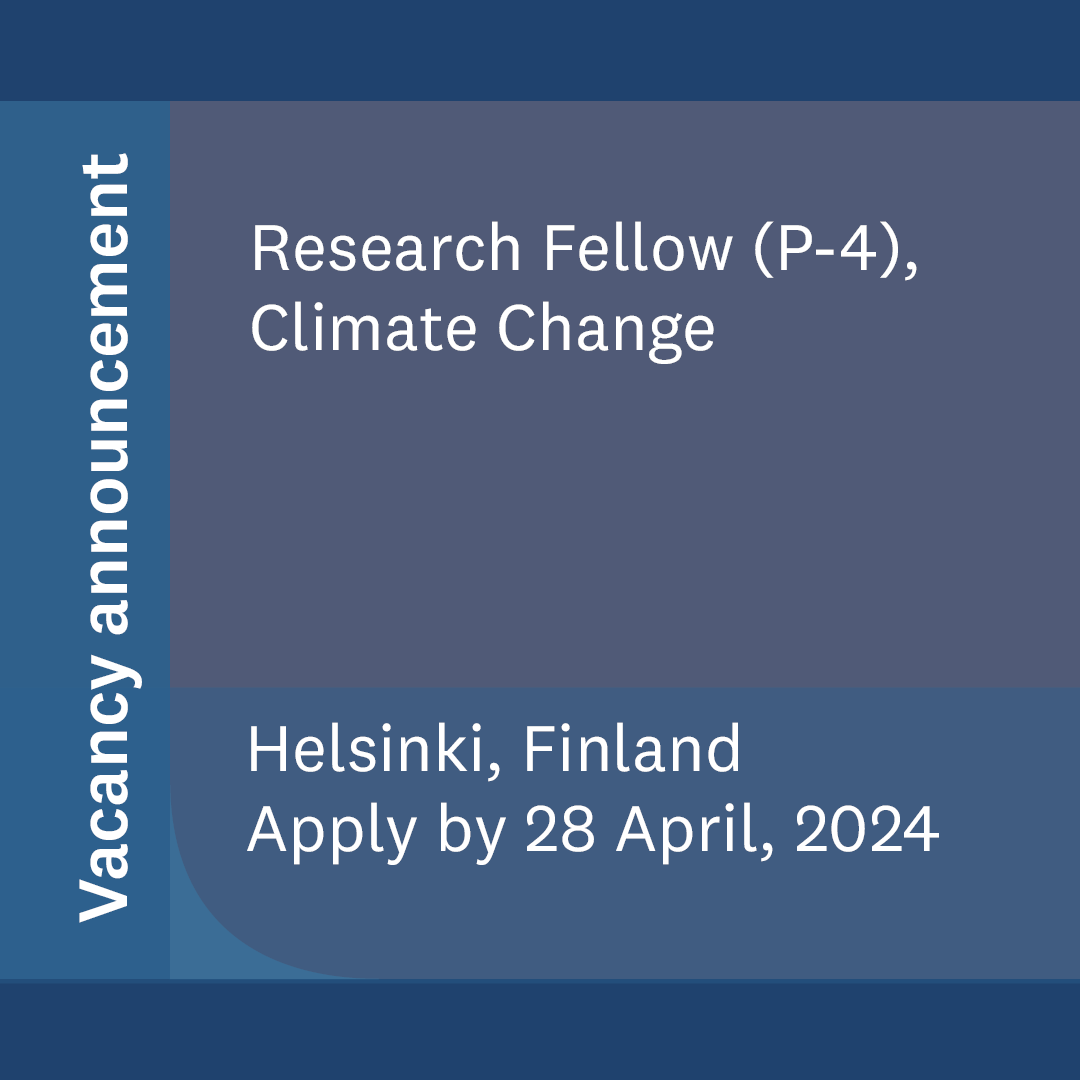 Come work with us to lead projects on the links between #ClimateChange, just transition and distributional outcomes in developing countries! This vacancy is a readvertisement. Read more and apply by 28 April: go.unu.edu/8lNmt #UNJobs #ResearcherJobs #JustTransition