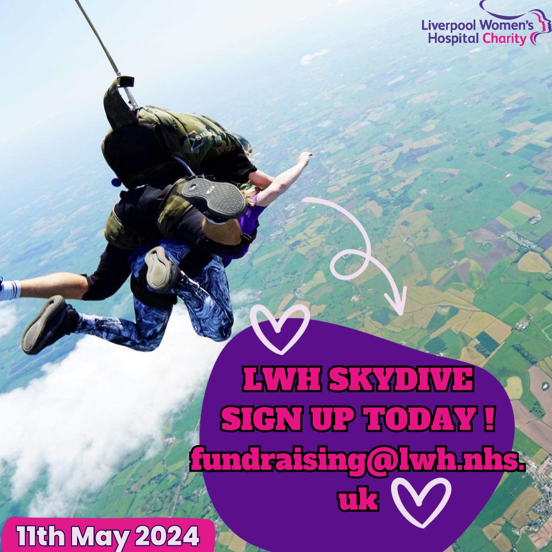 We still have places for our Skydive ! 💜 Sign up today by emailing fundraising@lwh.nhs.uk Ready for the flight of your life ! 😁