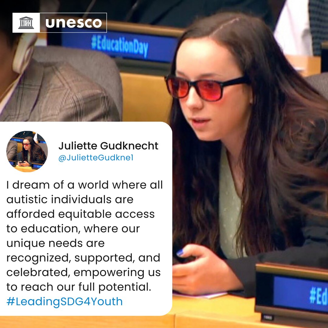 Today, and every day, let's amplify understanding, acceptance, and support for individuals on the autism spectrum. Let us embrace differences and foster inclusion. Let us make @juliettegudkne1's dream come true. 💙 #AutismAwarenessDay #CelebrateDiversity #LeadingSDG4Youth