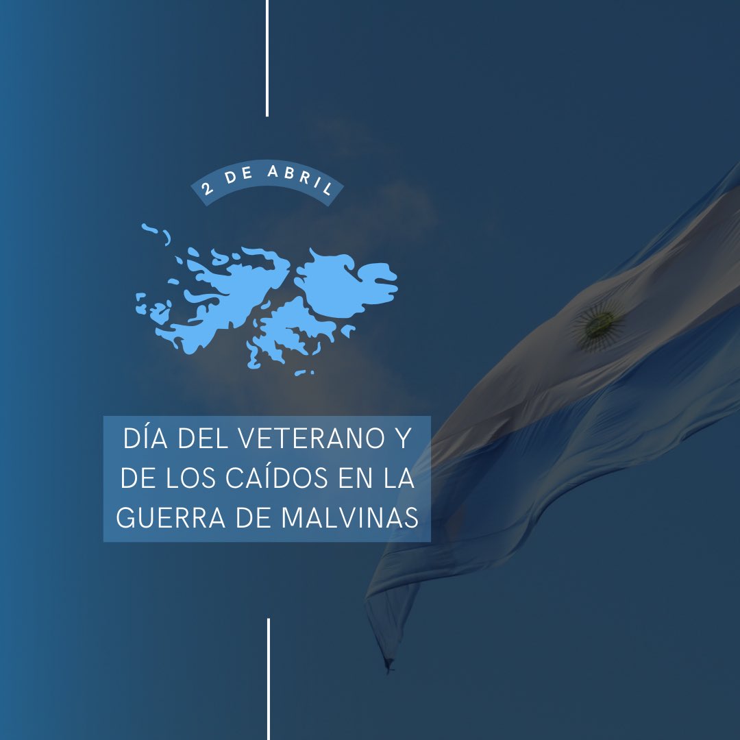 En este #2DeAbril reafirmamos nuestra soberanía sobre las Islas Malvinas. Hoy y siempre conmemoramos a nuestros héroes, combatientes en la Guerra. Las Malvinas fueron, son y serán argentinas. 🇦🇷 #MalvinasArgentinas