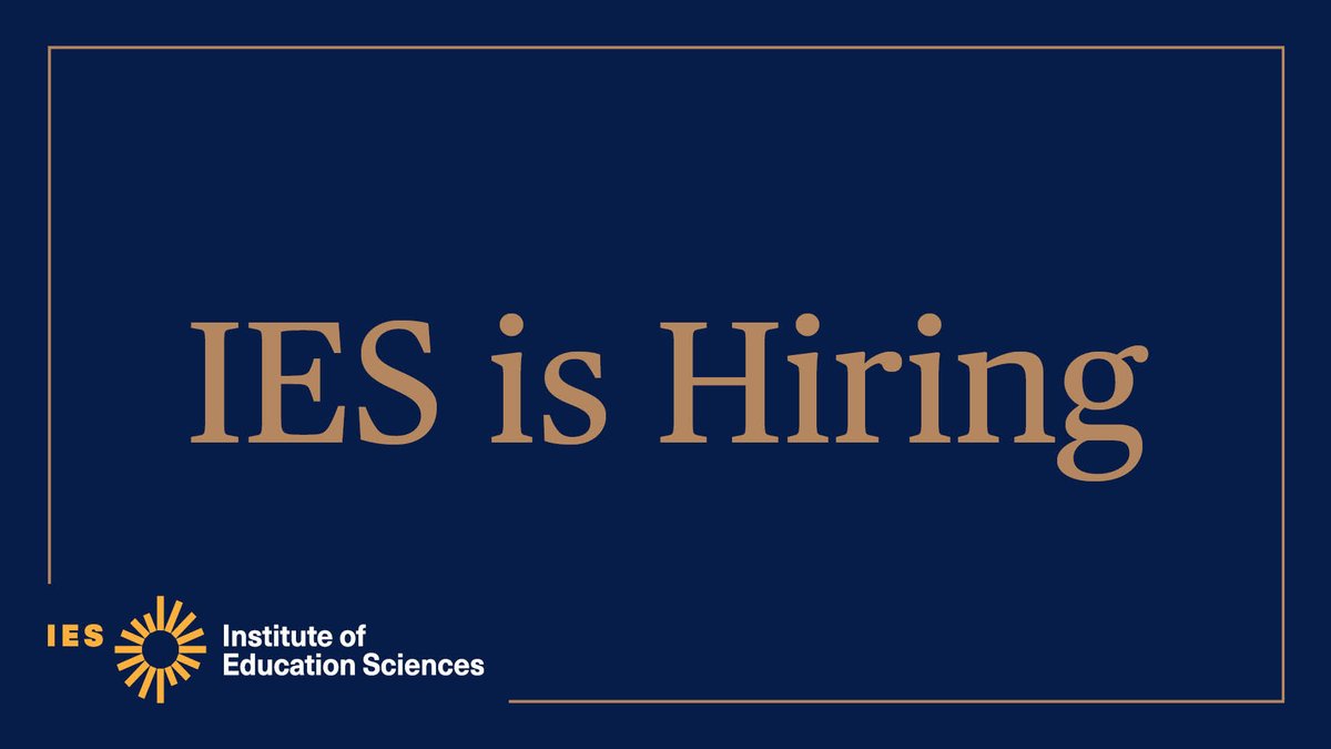 📣IES is hiring a communications program specialist! Join our Office of Communications Management to support content strategy and development for the education sciences. Apply today on @USAJOBS: usajobs.gov/job/783784900