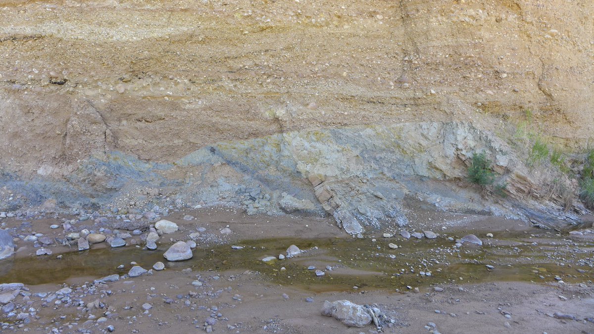 WyGeoSurvey's tweet image. This cut bank exposure is in an active channel of Red Creek revealing older alluvial deposits overlying Fort Union Formation bedrock, Richards Gap quadrangle in southern Wyoming. Preliminary geologic map of the quad➡️ wsgs.wyo.gov/wyoming-geolog….

#Wyoming #geology #geologicmap #map