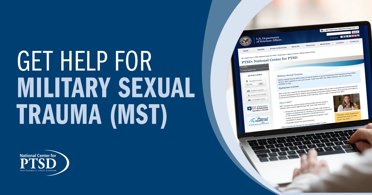 April is Sexual Assault Awareness Month. If you’ve experienced military sexual trauma (MST)—don’t wait to get help. Find resources and learn more about MST: ptsd.va.gov/understand/typ…