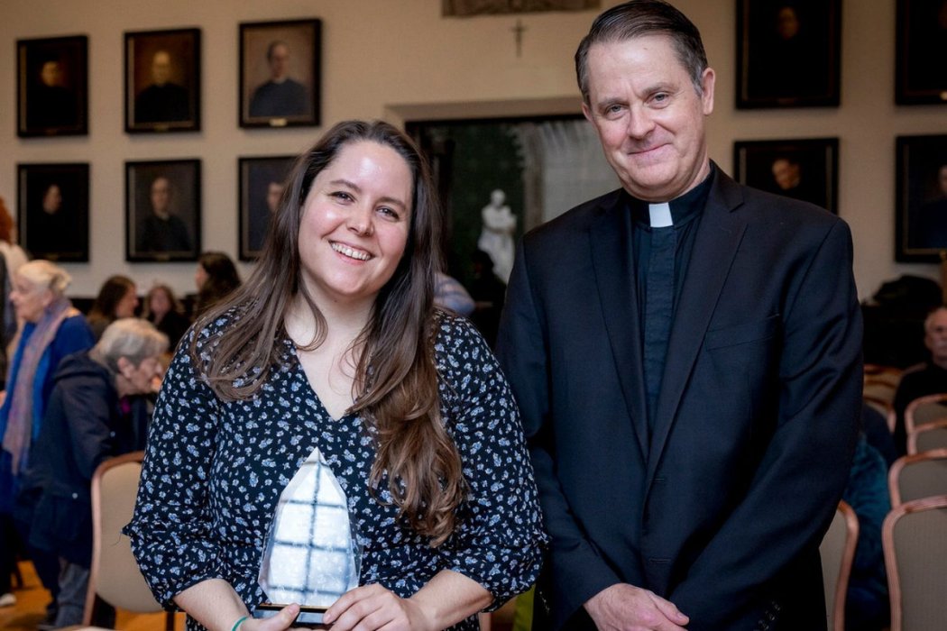 We were delighted to present Anna Robertston, M.T.S. '16 and director of distributed organizing for @discerndeacons, with the inaugural Young Alumni Leadership in Ministry Award on March 23rd. Read more: bc.edu/content/bc-web…