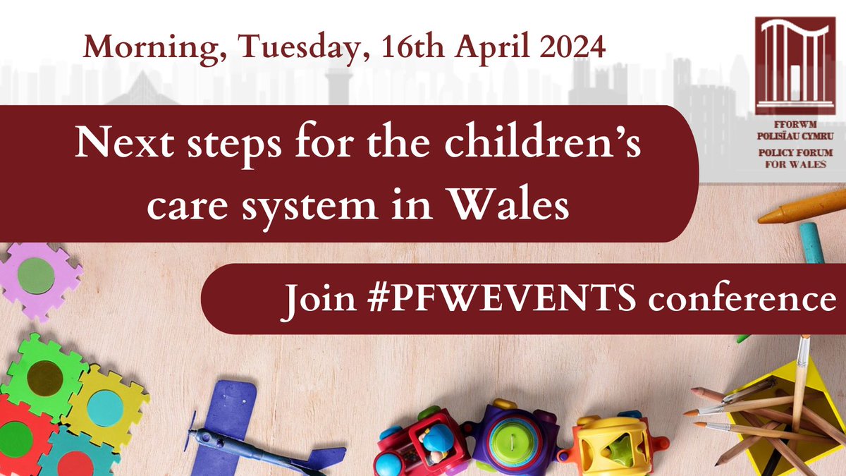 Policy Forum for Wales are hosting an online conference on the 16th April discussing Next steps for the children’s care system in Wales. Our speaker line up includes Julie Davies @SwanseaCouncil, Gillian Baranski @care_wales More info: policyforumforwales.co.uk/conference/PFW… #PFWEVENTS