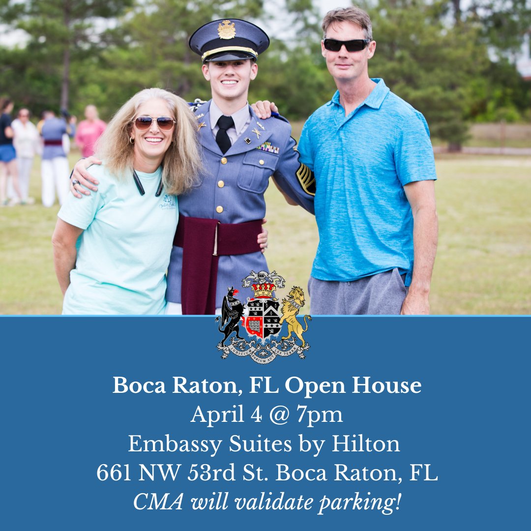 Don't forget, we will be in Boca Raton, FL on Thursday, April 4 for an Open House! It is not too late to RSVP! #camdenmilitary #openhouse camdenmilitary.wufoo.com/forms/p107dw99…