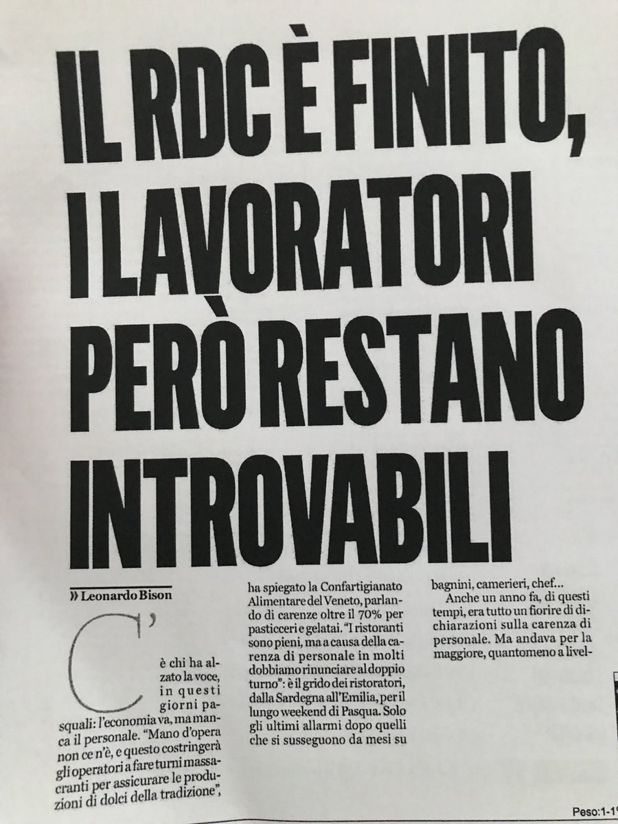 Ricordate? Non si trovano lavoratori perché c’è il reddito di cittadinanza!!! E invece: Il RDC è finito ma i lavoratori restano introvabili L’interessante inchiesta di ⁦@LeonardoBison⁩ sul ⁦@fattoquotidiano⁩ aiuta a capire meglio che cosa sta succedendo