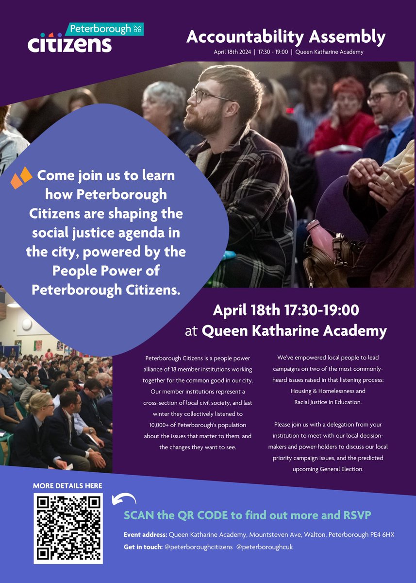 Are you joining Peterboroughs people power alliance Peterborough Citizens this April 18th to review the progress #peterboroughcitizens have made so far?