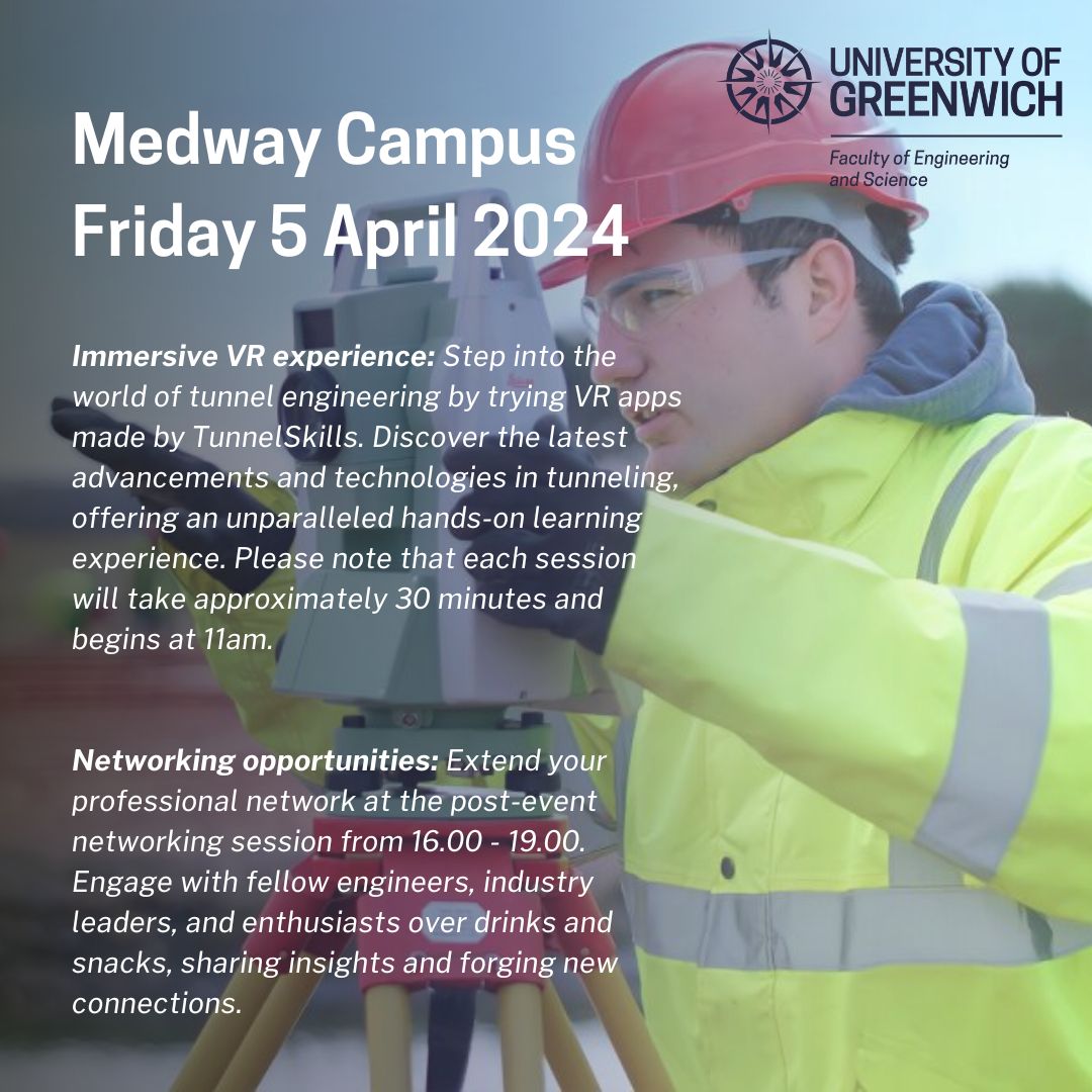 Dive into the Future of Engineering! Join us at our ICE Event on April 5th at our Medway Campus, Kent. Whether you're a seasoned pro or a curious mind, explore the latest in civil engineering and tech innovations. Register now for an enriching day of insights and connections!