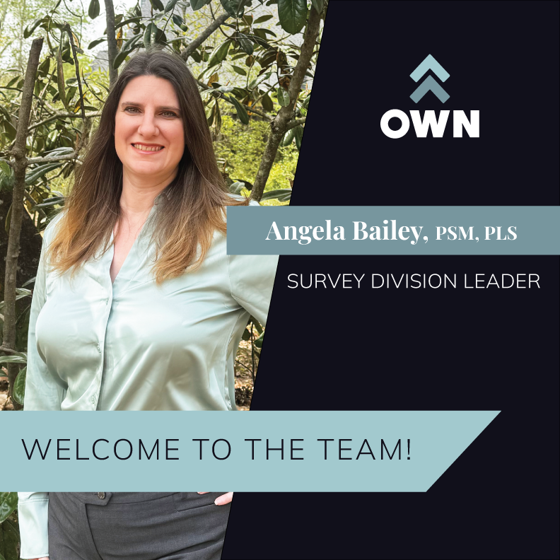 Excited to announce Angela Bailey, PSM, PLS as OWN's Survey Division Leader. With 20 years' in surveying, GIS, & remote sensing, Angela will spearhead strategy, drive client success, & foster collaboration among our survey teams spanning MO, AR, KS, & FL. #NewOWNer #WeAreOWN